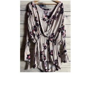 FREE PEOPLE RARE SUPER CITR BLOUSE OR TUNIC WITH BEAUTIFUL COLORS AND ACCENTS!